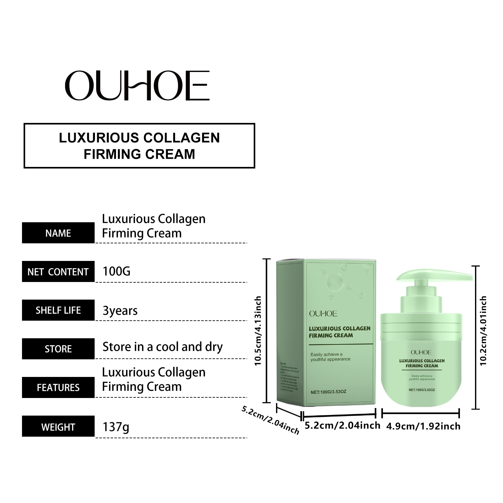 100g Crema peptidica al collag - Luxury Skincare Daily recensione e prezzo